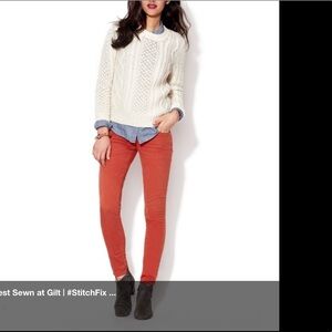 Earnest Sewn coral color ankle skinny jeans